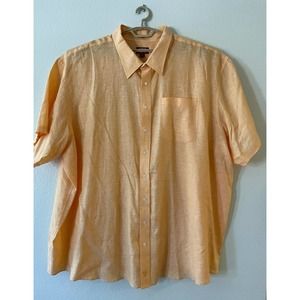 Rochester Est 1906 Size 5X Men's Short Sleeve Button Shirt Casual Pocket Orange